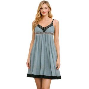 Cache Luxe Embellished Dress Chiffon Silk Baby Doll Fairy Princess Sz 2 Seafoam